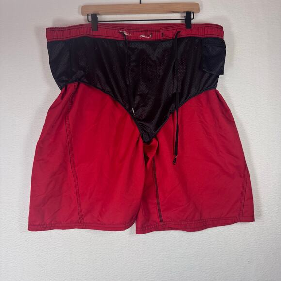 Vintage 90’s Nike Men’s Sz XXL Center Swoosh Swim Trunks Red Swimming - Picture 3 of 8